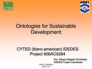 Ontologies for Sustainable Development