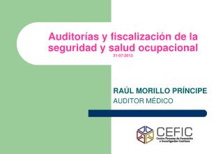Auditorías y fiscalización de la seguridad y salud ocupacional 31/07/2012
