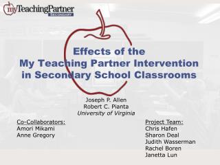 Effects of the My Teaching Partner Intervention in Secondary School Classrooms