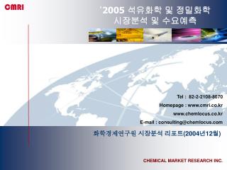 ‘2005 석유화학 및 정밀화학 시장분석 및 수요예측