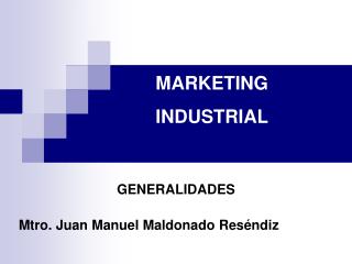 Mtro. Juan Manuel Maldonado Reséndiz