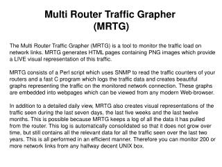 Multi Router Traffic Grapher (MRTG)