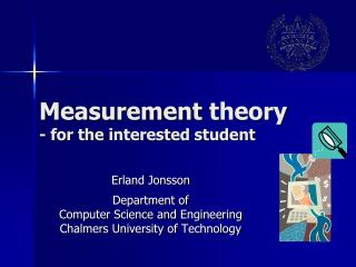 Measurement theory - for the interested student