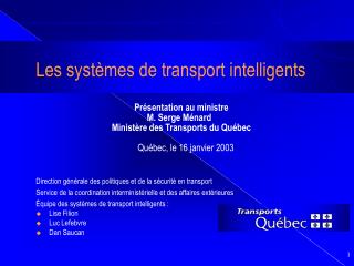 Les systèmes de transport intelligents