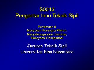 Jurusan Teknik Sipil Universitas Bina Nusantara
