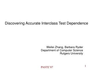 Discovering Accurate Interclass Test Dependence