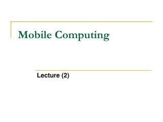 Mobile Computing