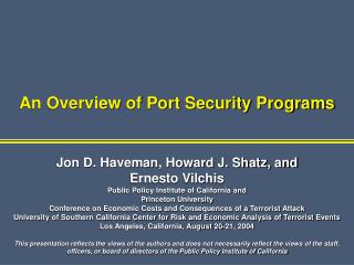 An Overview of Port Security Programs