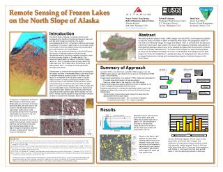 Remote Sensing of Frozen Lakes on the North Slope of Alaska