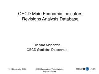 OECD Main Economic Indicators Revisions Analysis Database