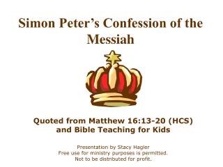Simon Peter’s Confession of the Messiah