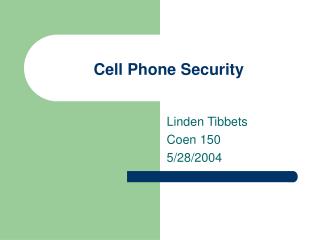 Cell Phone Security