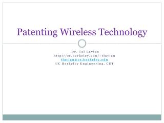 Patenting Wireless Technology