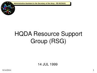HQDA Resource Support Group (RSG)