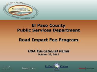 El Paso County Public Services Department Road Impact Fee Program