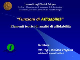 “Funzioni di Affidabilità ”