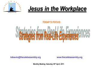 Jesus in the Workplace