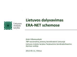 Lietuvos dalyvavim as ERA-NET schemose