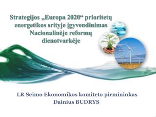 LR Seimo Ekonomikos komiteto pirmininkas Dainius BUDRYS