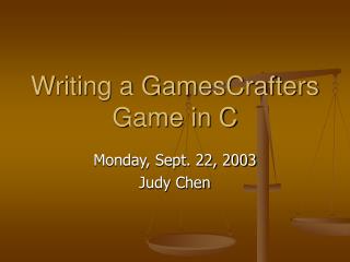 Writing a GamesCrafters Game in C