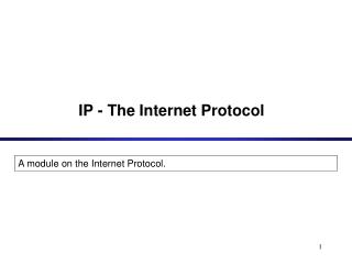 IP - The Internet Protocol