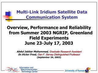 Multi-Link Iridium Satellite Data Communication System