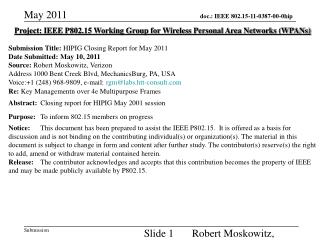 Project: IEEE P802.15 Working Group for Wireless Personal Area Networks (WPANs)