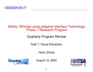 Task 7: Visual Distraction Harry Zhang August 12, 2003