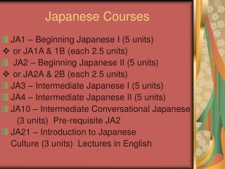 Japanese Courses