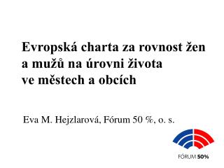 Evropská charta za rovnost žen a mužů na úrovni života ve městech a obcích