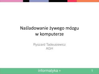 Naśladowanie żywego mózgu w komputerze