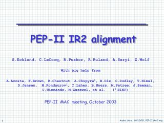 PEP-II IR2 alignment