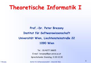 Theoretische Informatik I