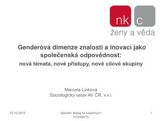 Marcela Linkov á Sociologický ústav AV ČR, v.v.i.