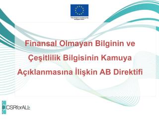 Finansal Olmayan Bilginin ve Çeşitlilik Bilgisinin Kamuya Açıklanmasına İlişkin AB Direktifi