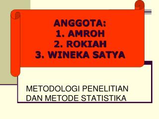 METODOLOGI PENELITIAN DAN METODE STATISTIKA