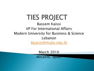 TIES PROJECT
