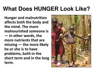 What Does HUNGER Look Like?