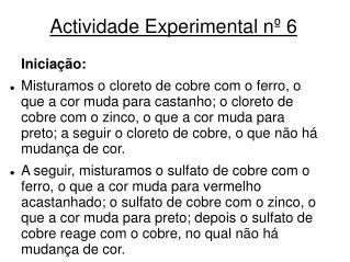 Actividade Experimental nº 6