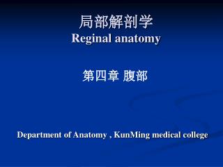 局部解剖学 Reginal anatomy