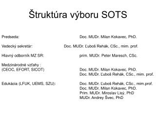 Štruktúra výboru SOTS