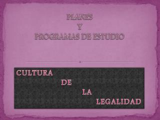 PLANES Y PROGRAMAS DE ESTUDIO