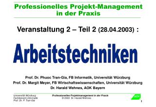 Professionelles Projekt-Management in der Praxis