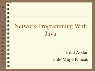 Network Programming With Java