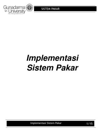 Implementasi Sistem Pakar