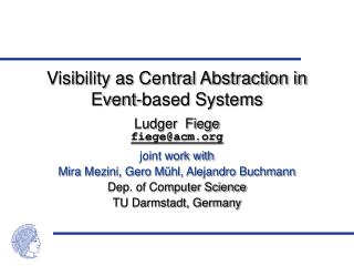 Visibility as Central Abstraction in Event-based Systems