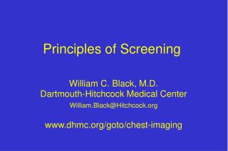 Principles of Screening