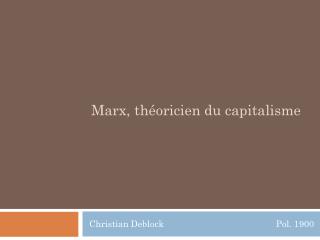 Marx, théoricien du capitalisme