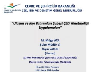 Hizmetiçi Eğitim Programı 19-21 Kasım 2012, Antalya