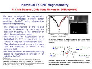 Individual Fe-CNT Magnetometry P. Chris Hammel, Ohio State University, DMR 0807093